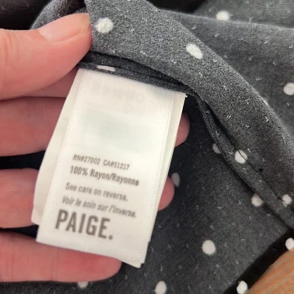 Paige Rayon Diana Dot Tie Blouse XS - Picture 5 of 10